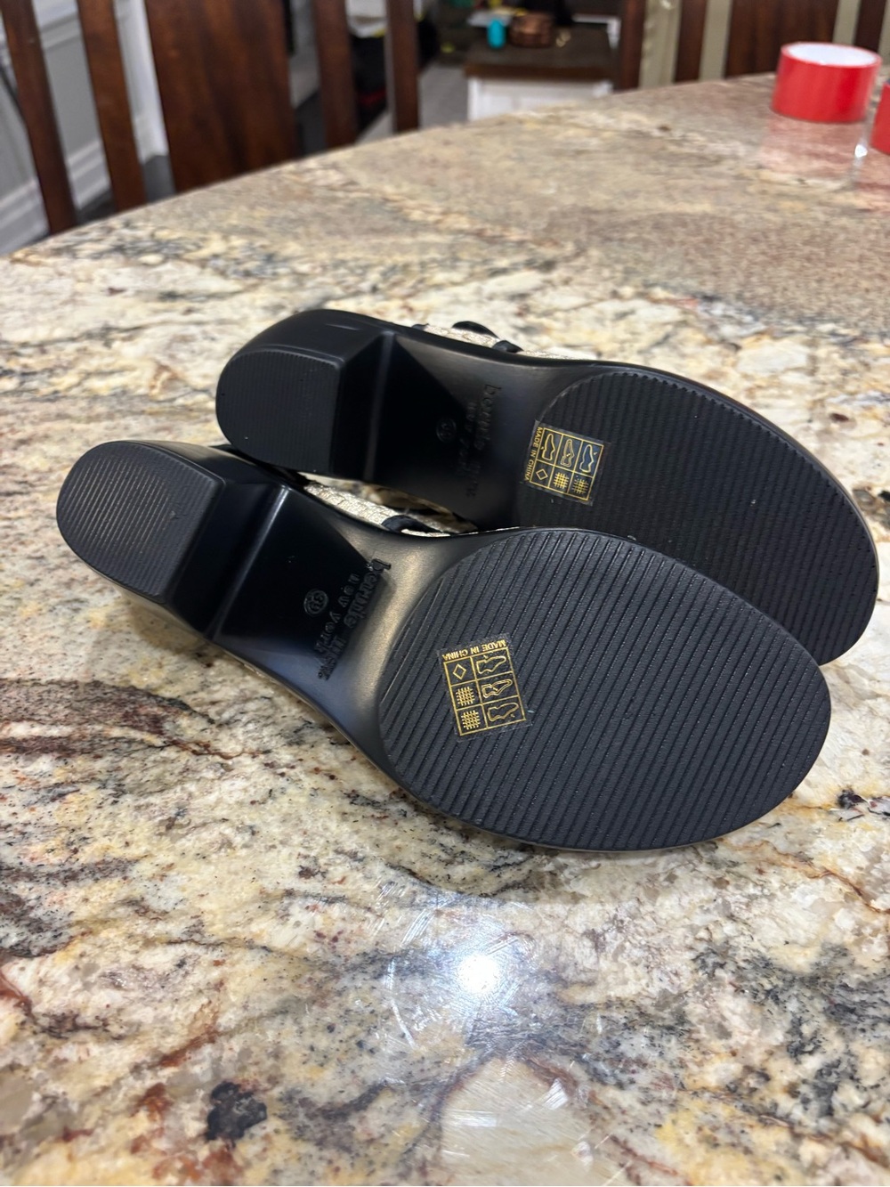 Bernie Mev Woven Slingback Heels in Natural Black Trim - Picture 8 of 10